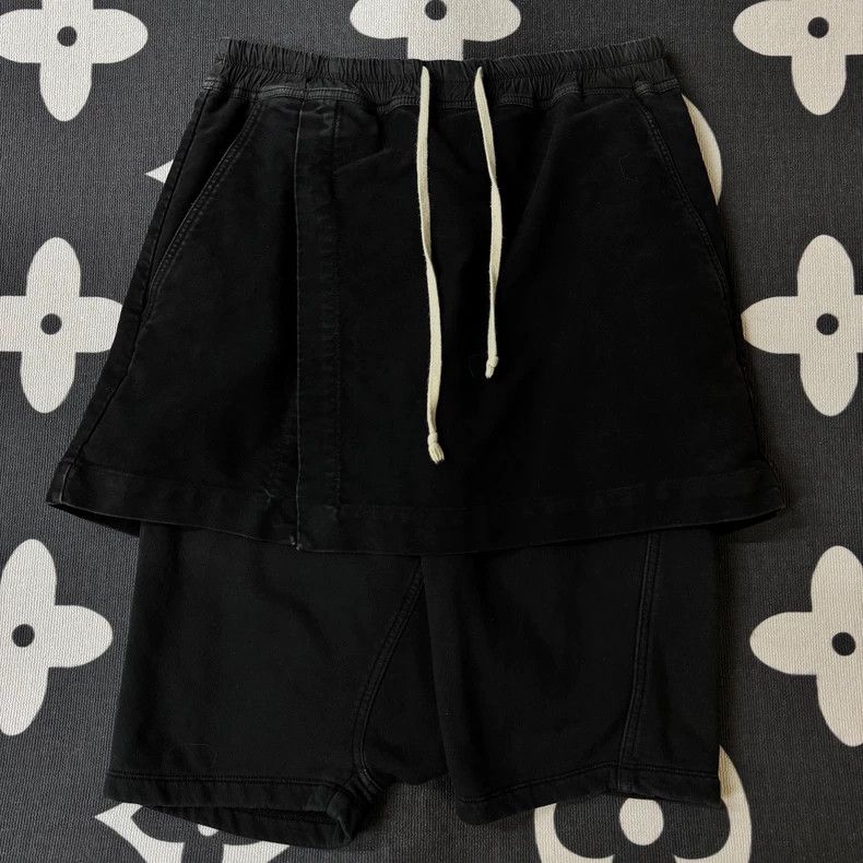 Rick Owens Rick owens size s Double culottes in black suede pants 250 Size US 28 / EU 44 - 1 Thumbnail