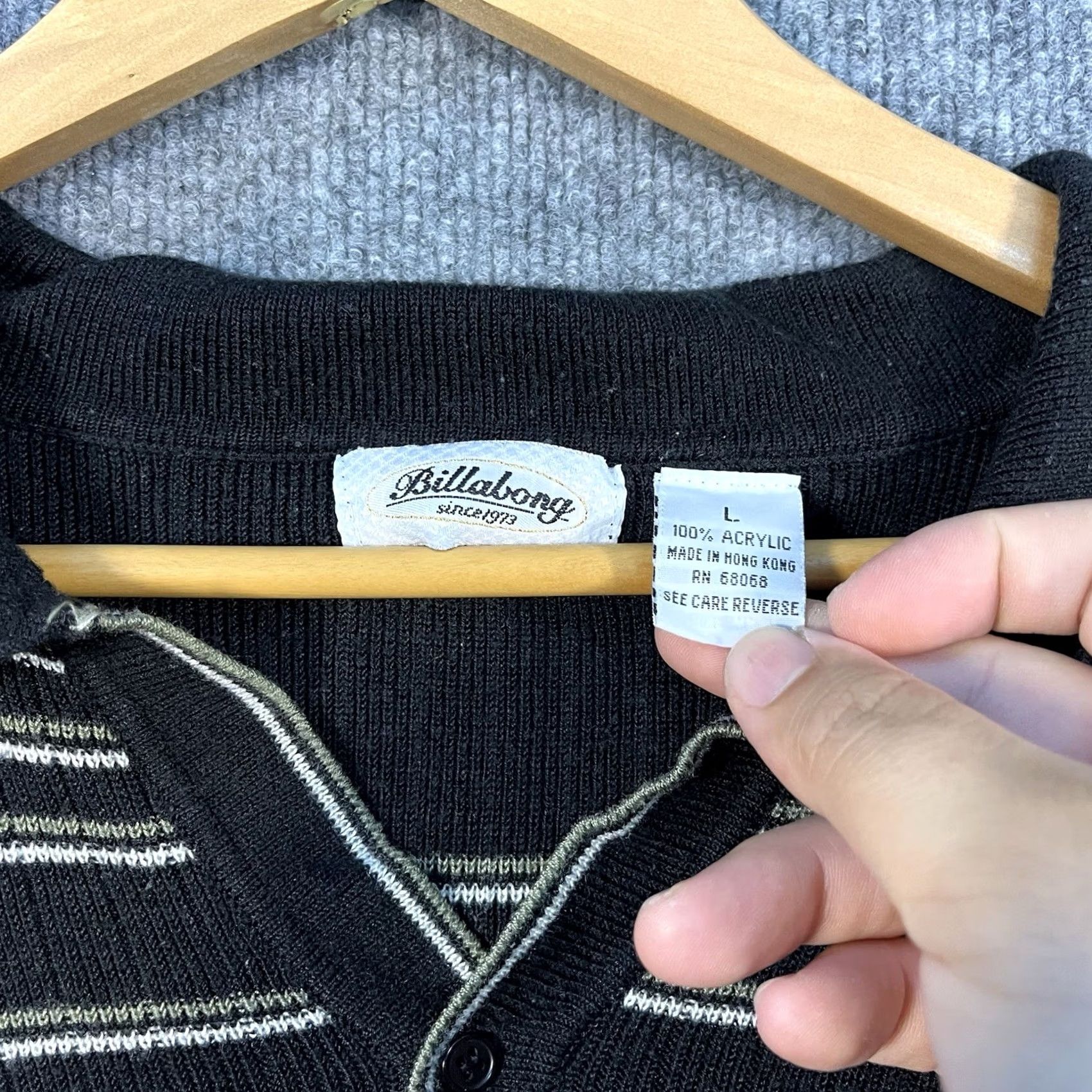Billabong VINTAGE Billabong Polo Shirt Mens Large Black Surf Skate Striped Terry Cloth 90s Size US L / EU 52-54 / 3 - 3 Thumbnail