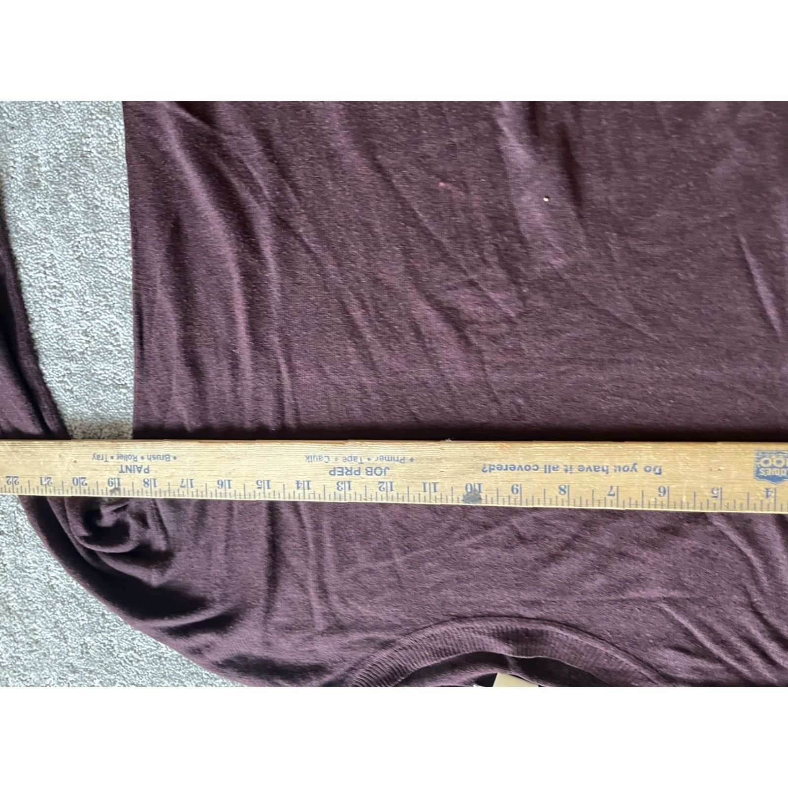 H&M H&M Basic Slim Fit Long Sleeve T-Shirt Women XS Burgundy Cotton Size XS / US 0-2 / IT 36-38 - 4 Thumbnail