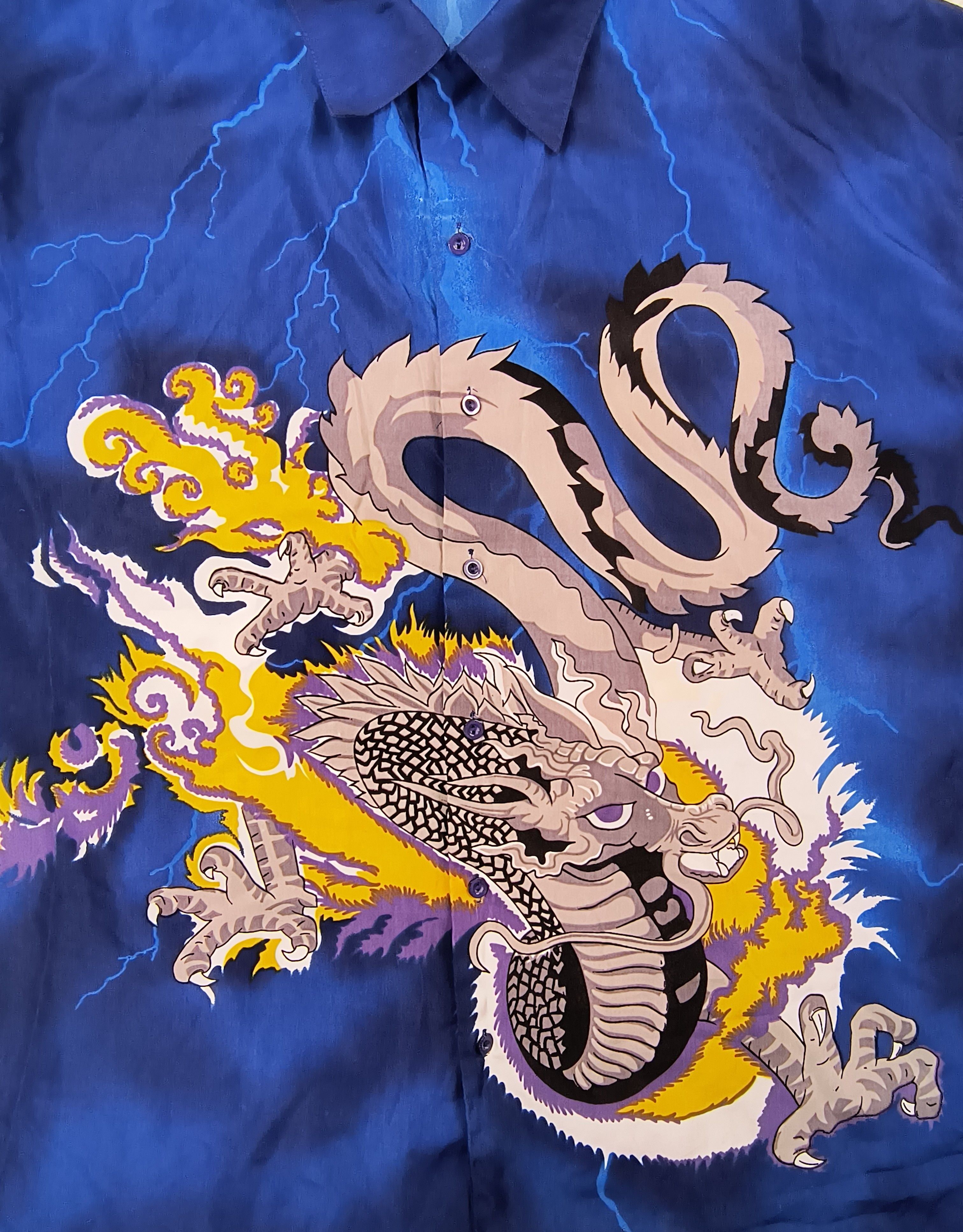Vintage Vintage thunder dragon 90s button up shirt Size US XL / EU 56 / 4 - 3 Thumbnail