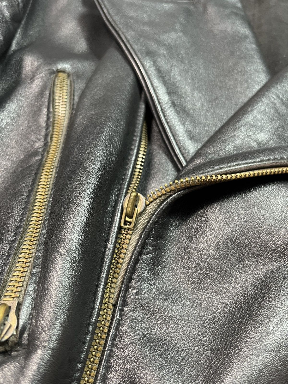 Japanese Brand Vintage Leather Ramones Cropped Jacket YSL Style Washed Rare Size US M / EU 48-50 / 2 - 9 Thumbnail