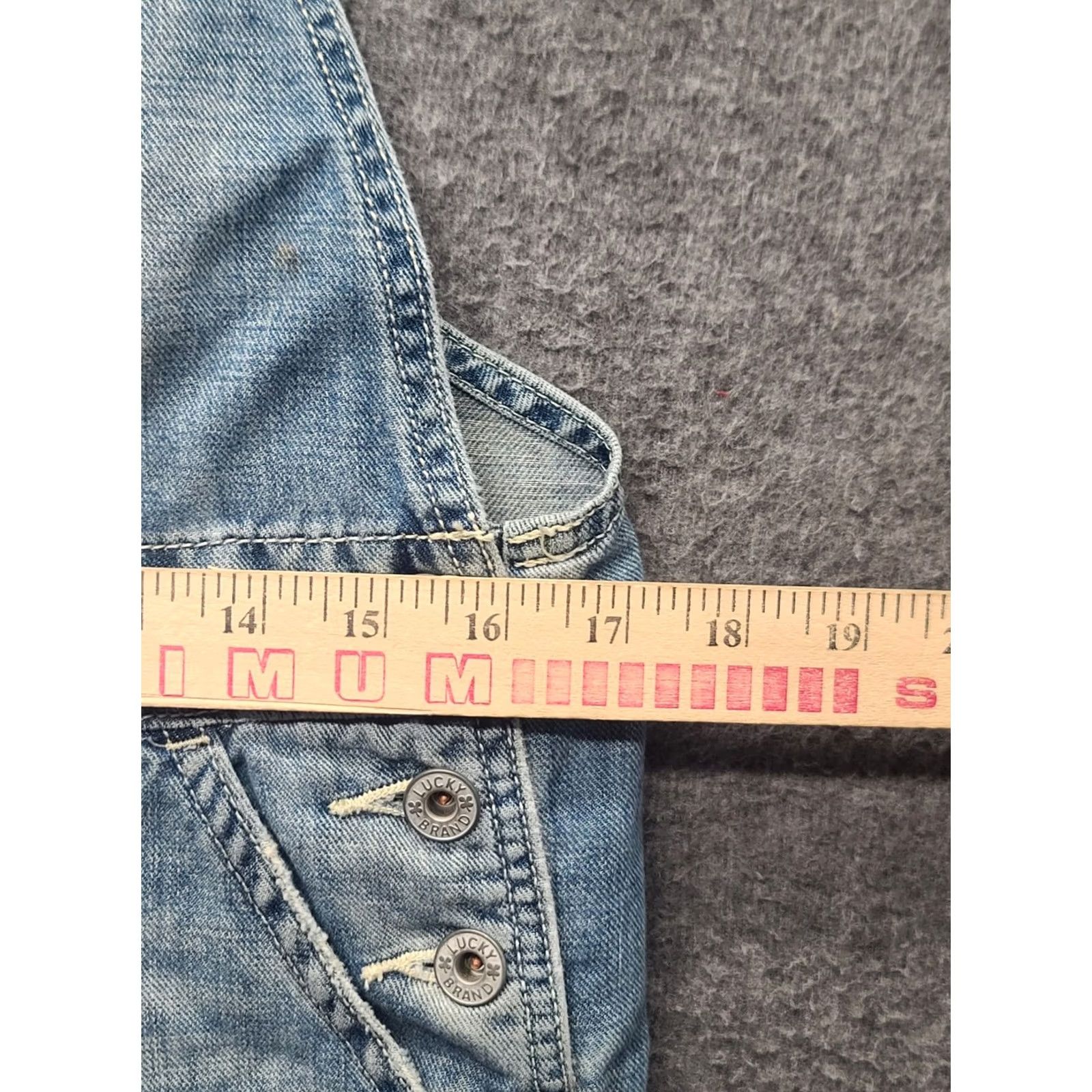Lucky Brand Lucky Brand Shortalls Womens M Denim Shortalls Distressed Retro Casual Pockets 4 in Inseam Cotton Linen Blue Relaxed Size 32" / US 10 / IT 46 - 3 Thumbnail