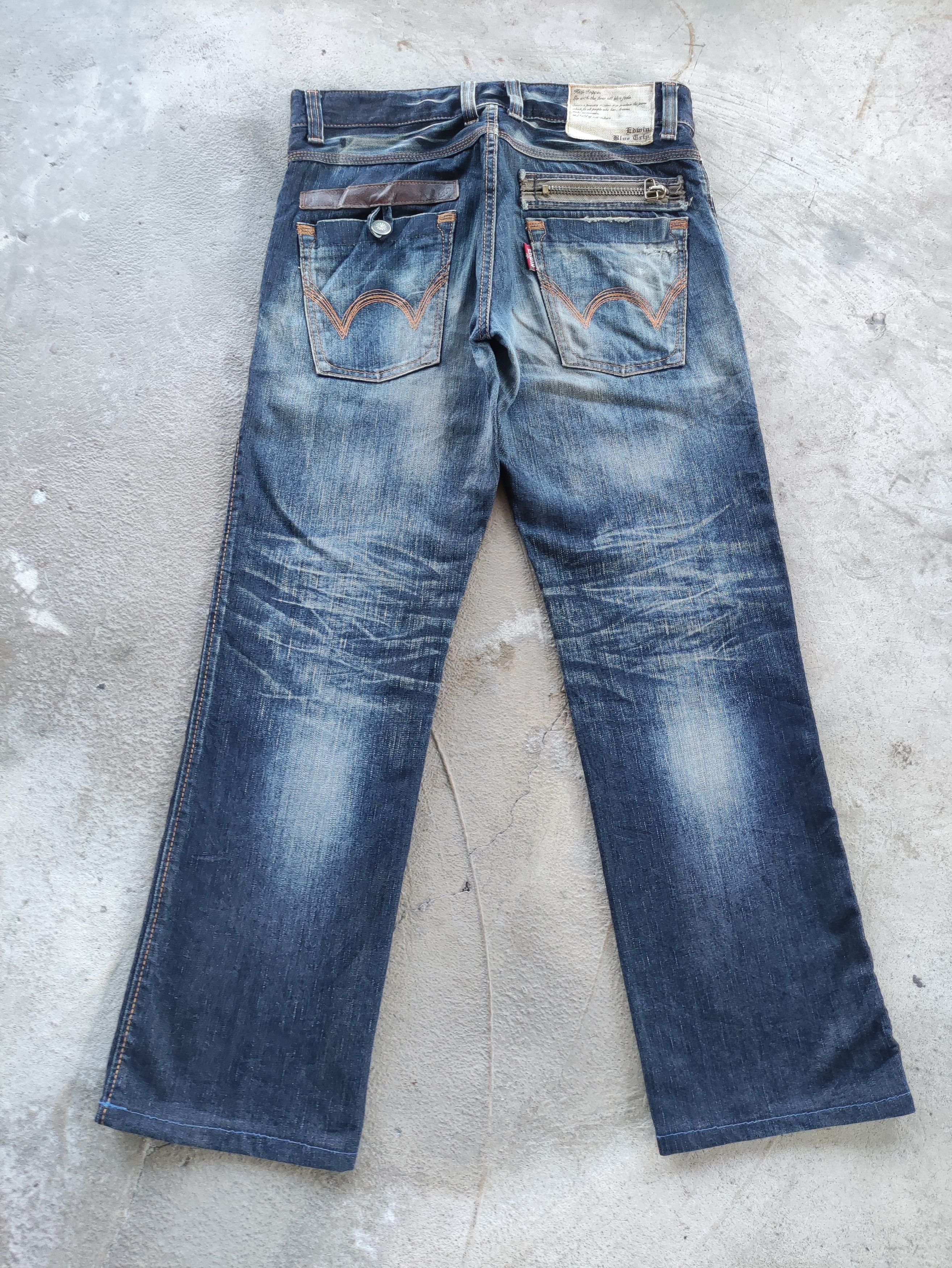 Edwin Vintage Edwin Jean Distressed Faded Denim Size US 34 / EU 50 - 9 Thumbnail