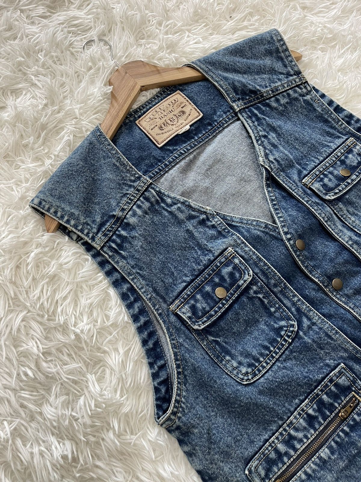 Japanese Blue Chaser Tactical Multipocket Denim Vest
