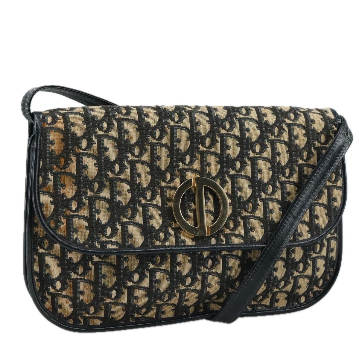 Dior DIOR Trotter Canvas Shoulder Bag Navy Gold Size ONE SIZE - 1 Thumbnail