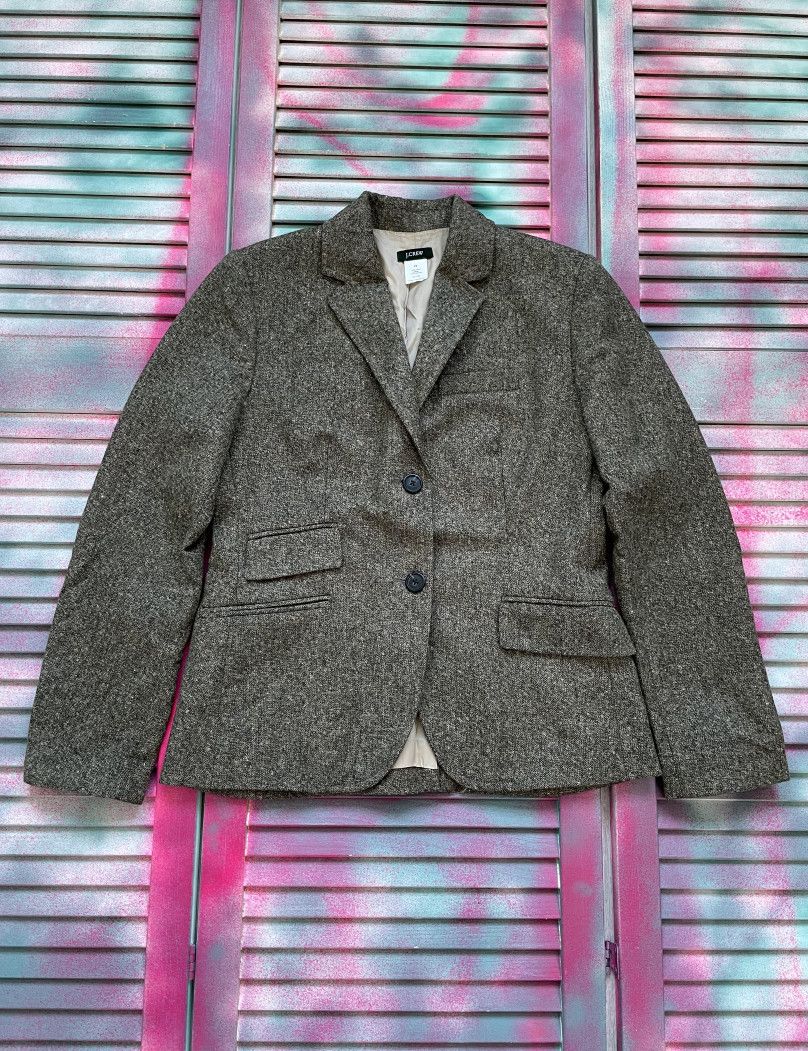 J.Crew J.Crew Wool Grey Blazer Size S / US 4 / IT 40 - 1 Thumbnail