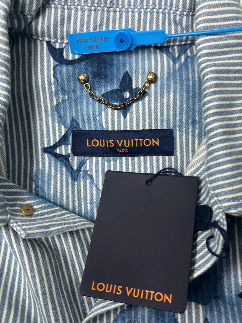 Louis Vuitton Louis Vuitton Striped Logo Print Casual Long Sleeve Shirt Size US M / EU 48-50 / 2 - 5 Thumbnail
