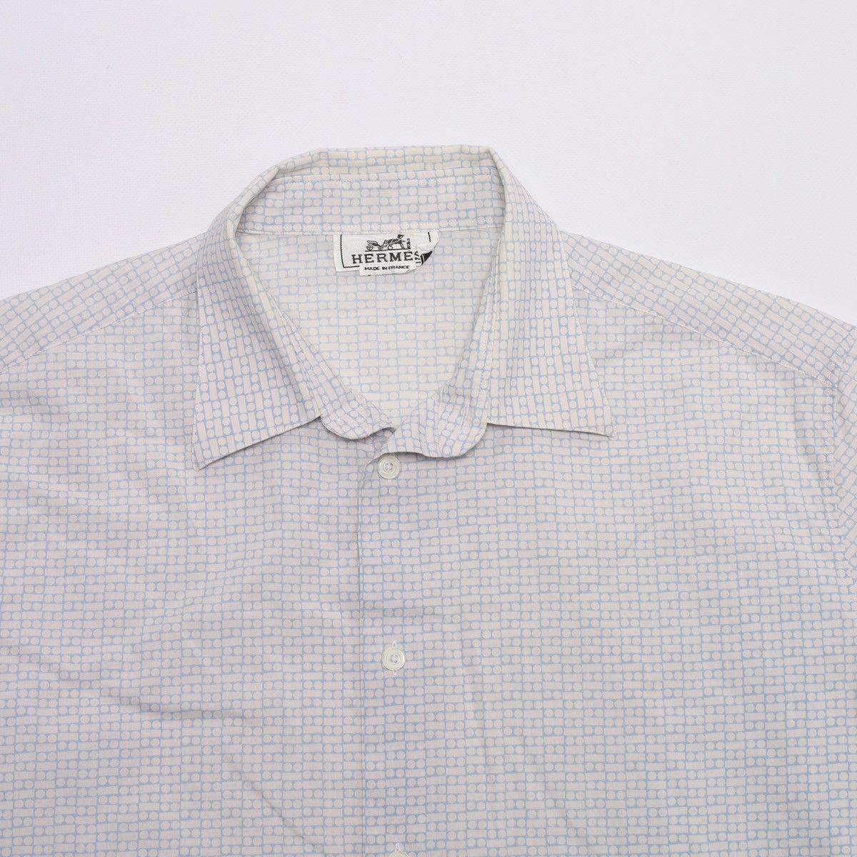Hermes Hermes France Printed Cotton Shirt Short Sleeve White Size US M / EU 48-50 / 2 - 3 Thumbnail