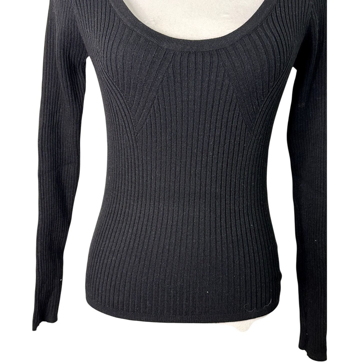 Asos ASOS Womens Black Scoop Neck Long Sleeve Knit Sweater 4 NWOT Size S / US 4 / IT 40 - 4 Thumbnail