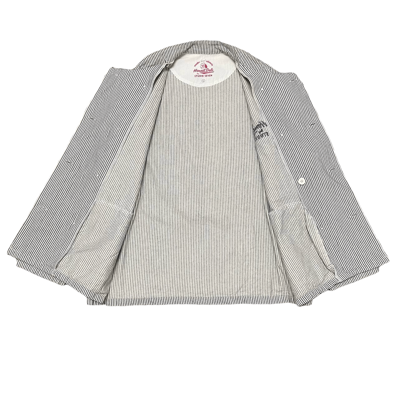 Studio Seven Honest Deli by Studio Seven GU Hickory Stripe Coat Jacket Size US L / EU 52-54 / 3 - 8 Thumbnail