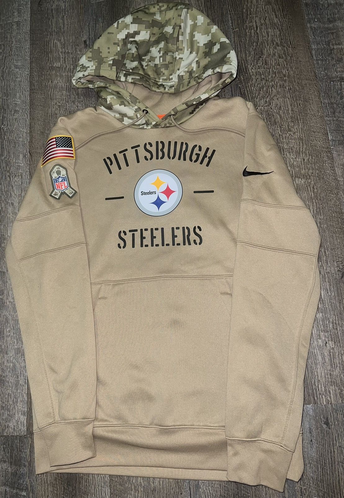 NFL Nike Pittsburgh Steelers Salute To Service Camo Hoodie Size US S / EU 44-46 / 1 - 1 Thumbnail