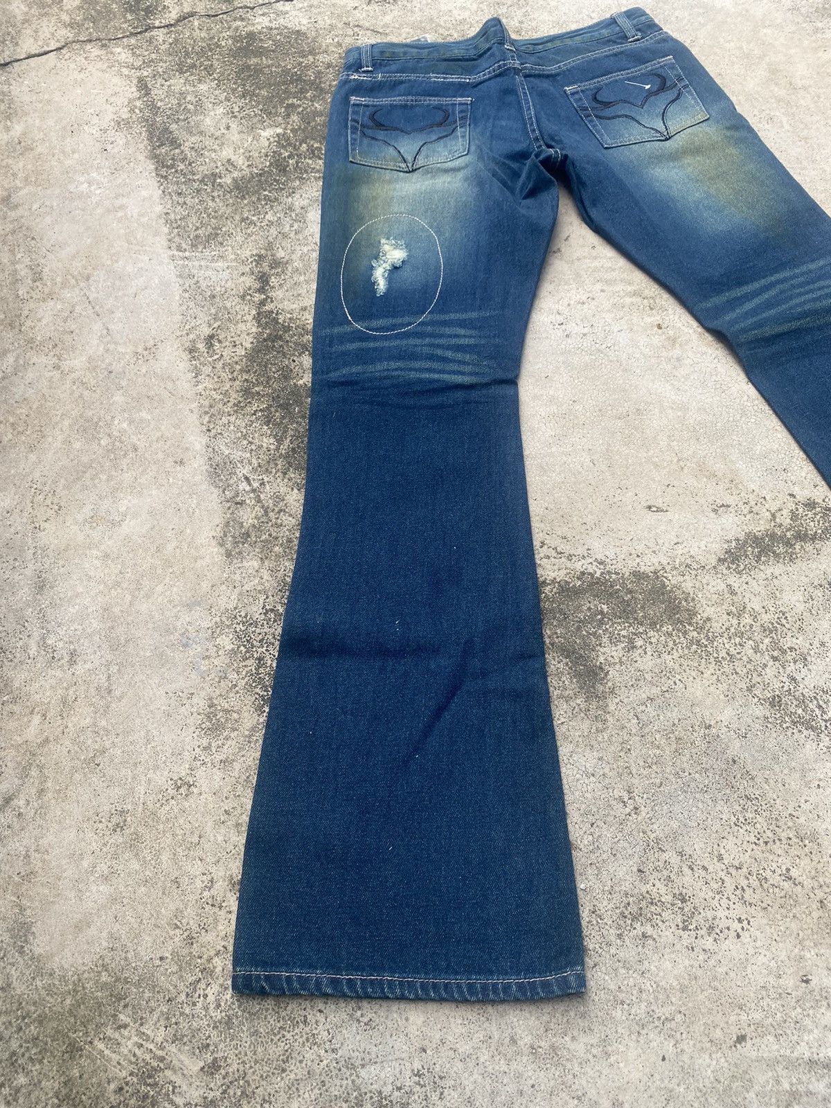 If Six Was Nine × Japanese Brand Flare Jeans Dal Fellow Distressed Patch work Size US 31 - 14 Thumbnail