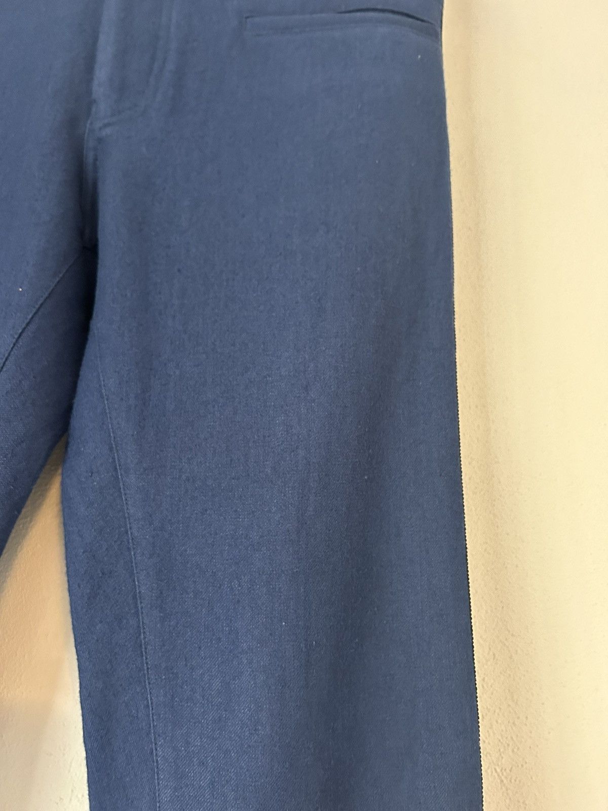 Haider Ackermann Blue Linen / Fleece Wool Blend Side Stripe Pants Size US 34 / EU 50 - 6 Thumbnail