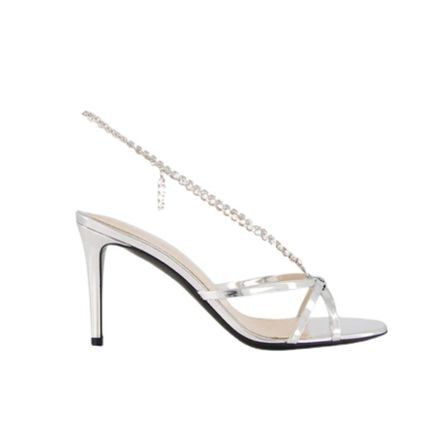 Gucci oc11z1025 Crystal Chain Sandals in Silver Size US 9.5 / IT 39.5 - 1 Thumbnail