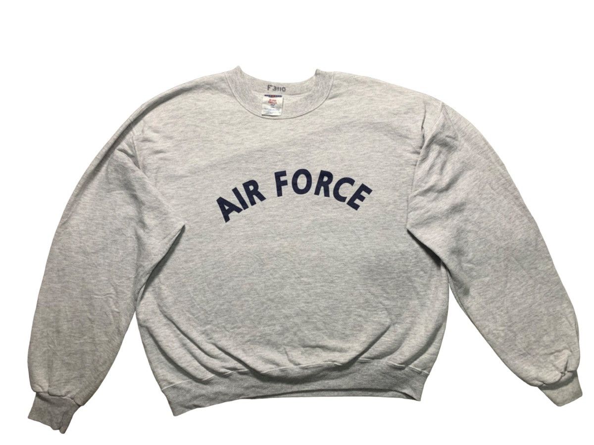 image of Made In USA x US Air Force Vintage Us Air Force Centre Spell Out Sweatshirt in Grey (Size Large)