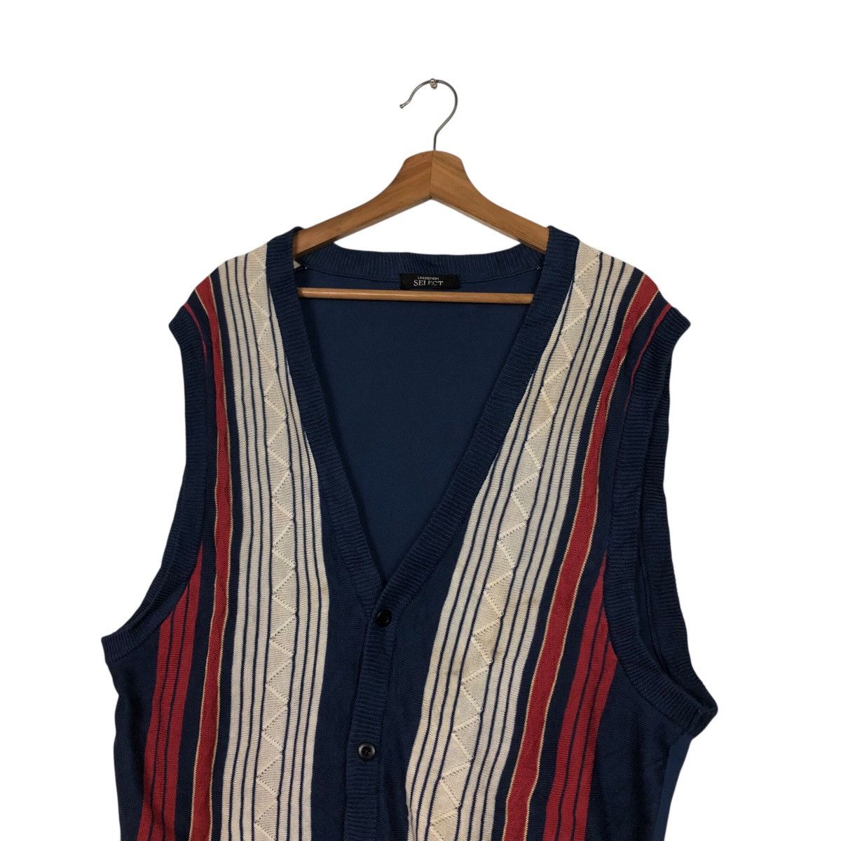 Japanese Brand Vintage Knit Sweater Tank Top Stripe Lindbergh Issey Miyake Size US L / EU 52-54 / 3 - 9 Thumbnail