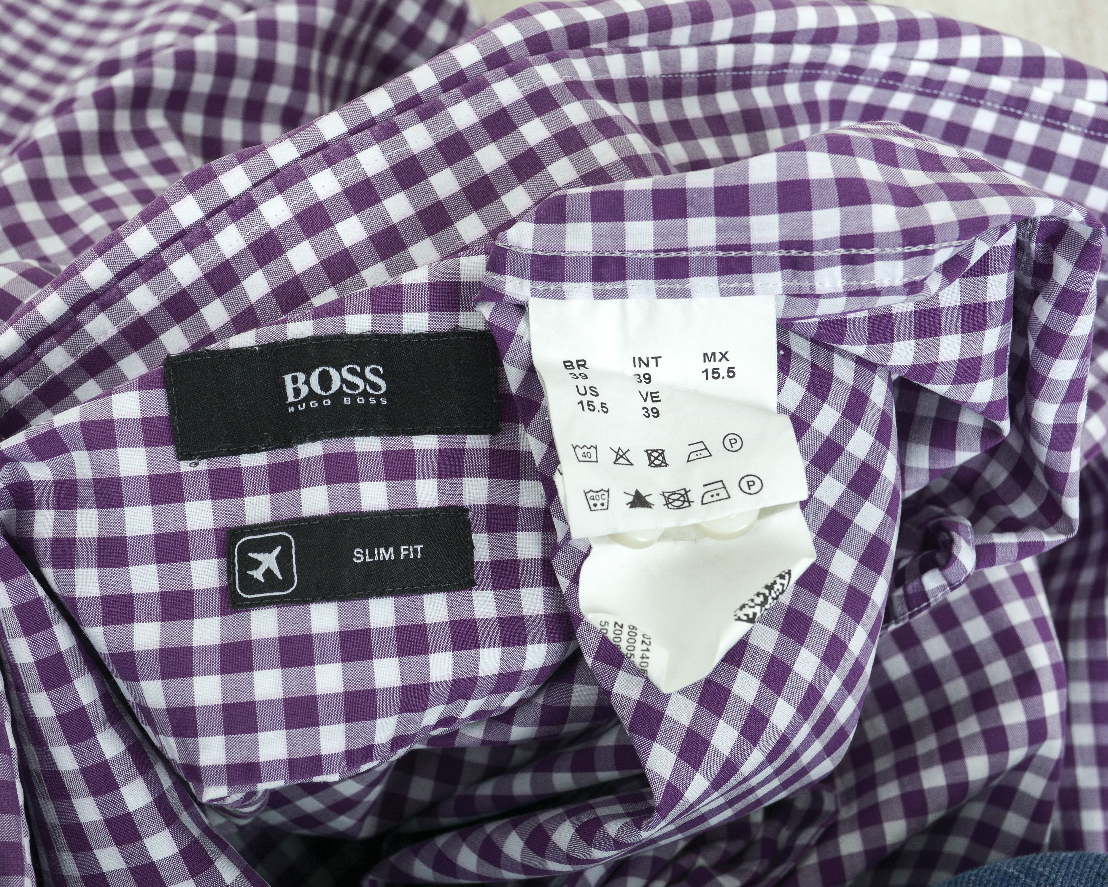 Hugo Boss Slim Fit Button Up Shirt Long Sleeved Check Plaid Cotton Size US M / EU 48-50 / 2 - 5 Thumbnail