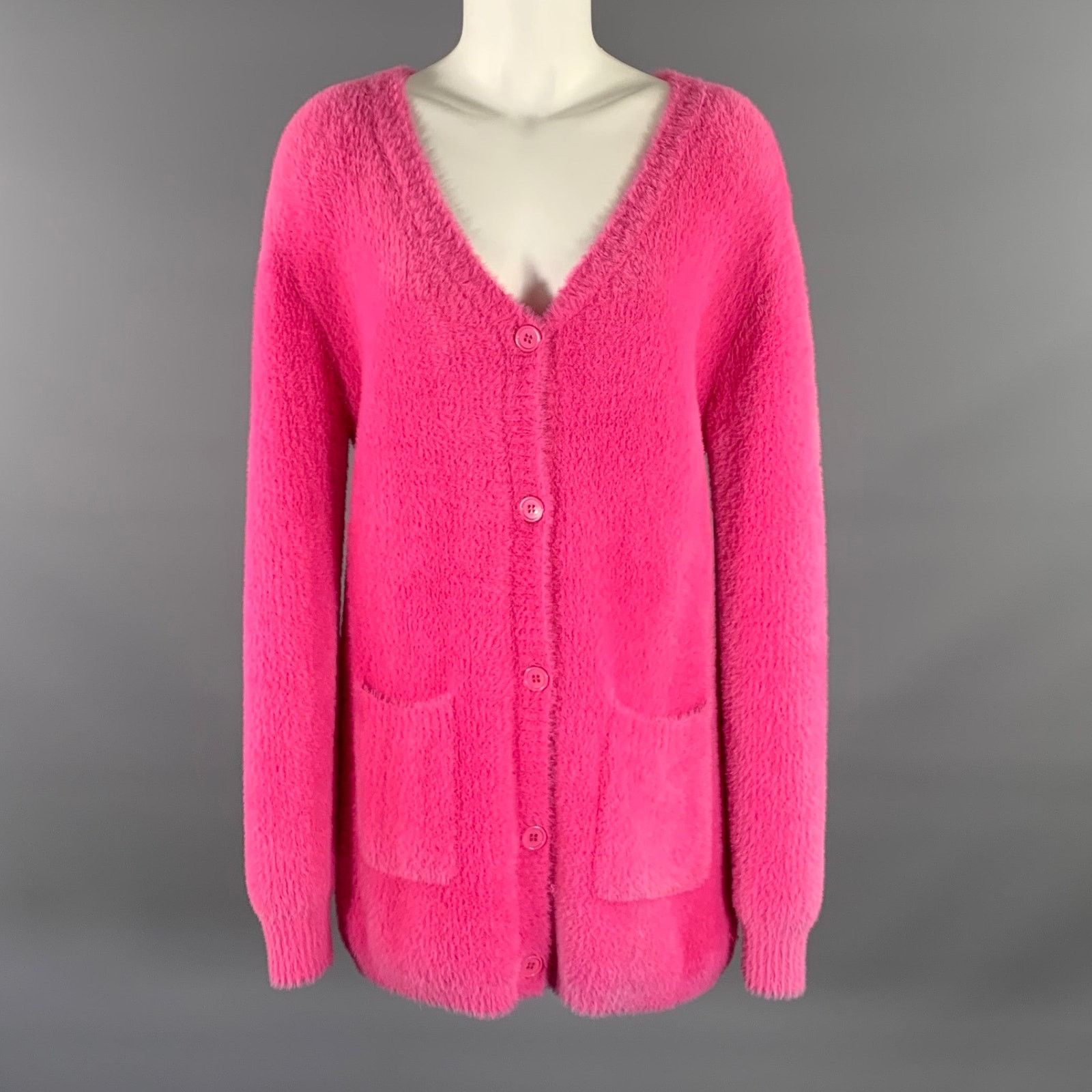 SER.O.YA SER.O.YA Size XS Pink Nylon Knitted Buttoned Cardigan Size XS / US 0-2 / IT 36-38 - 1 Thumbnail