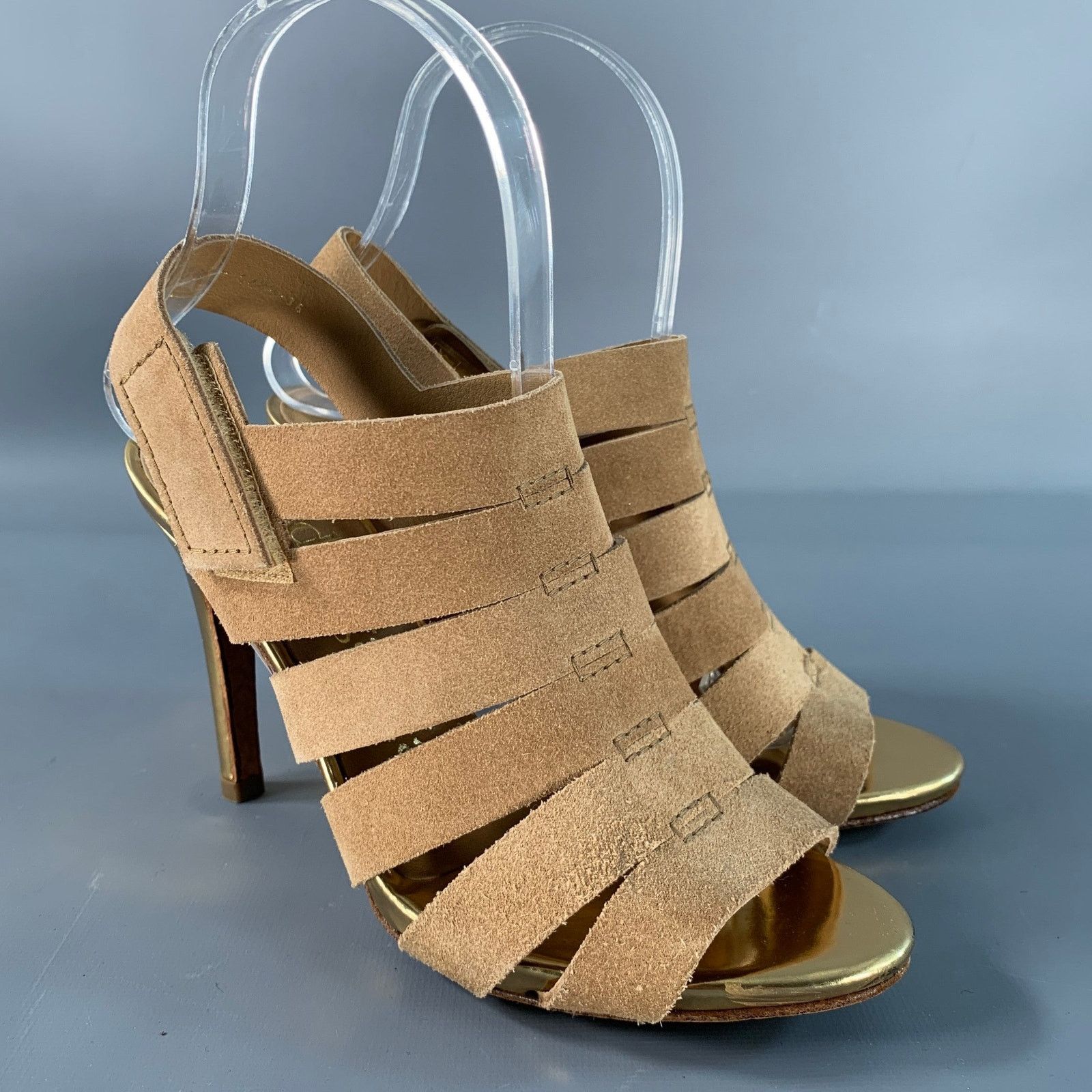 Pedro Garcia PEDRO GARCIA Size 6 Gold Tan Suede Strappy Sandals Size US 6 / IT 36 - 1 Thumbnail