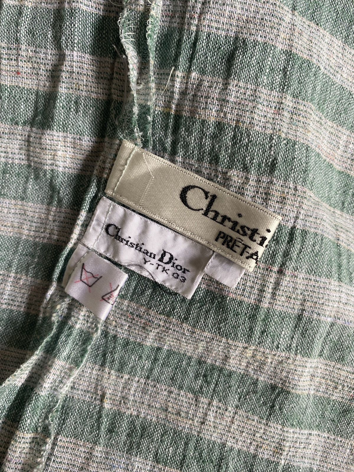 Dior Christian Dior Green-Striped Button-Detail Blouse Size M / US 6-8 / IT 42-44 - 14 Thumbnail