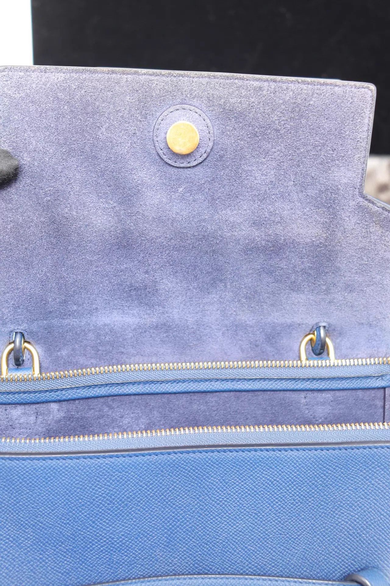 Celine Celine Mini Fish Bag Blue Gold 28x23x17 16Y Strap Size ONE SIZE - 7 Thumbnail