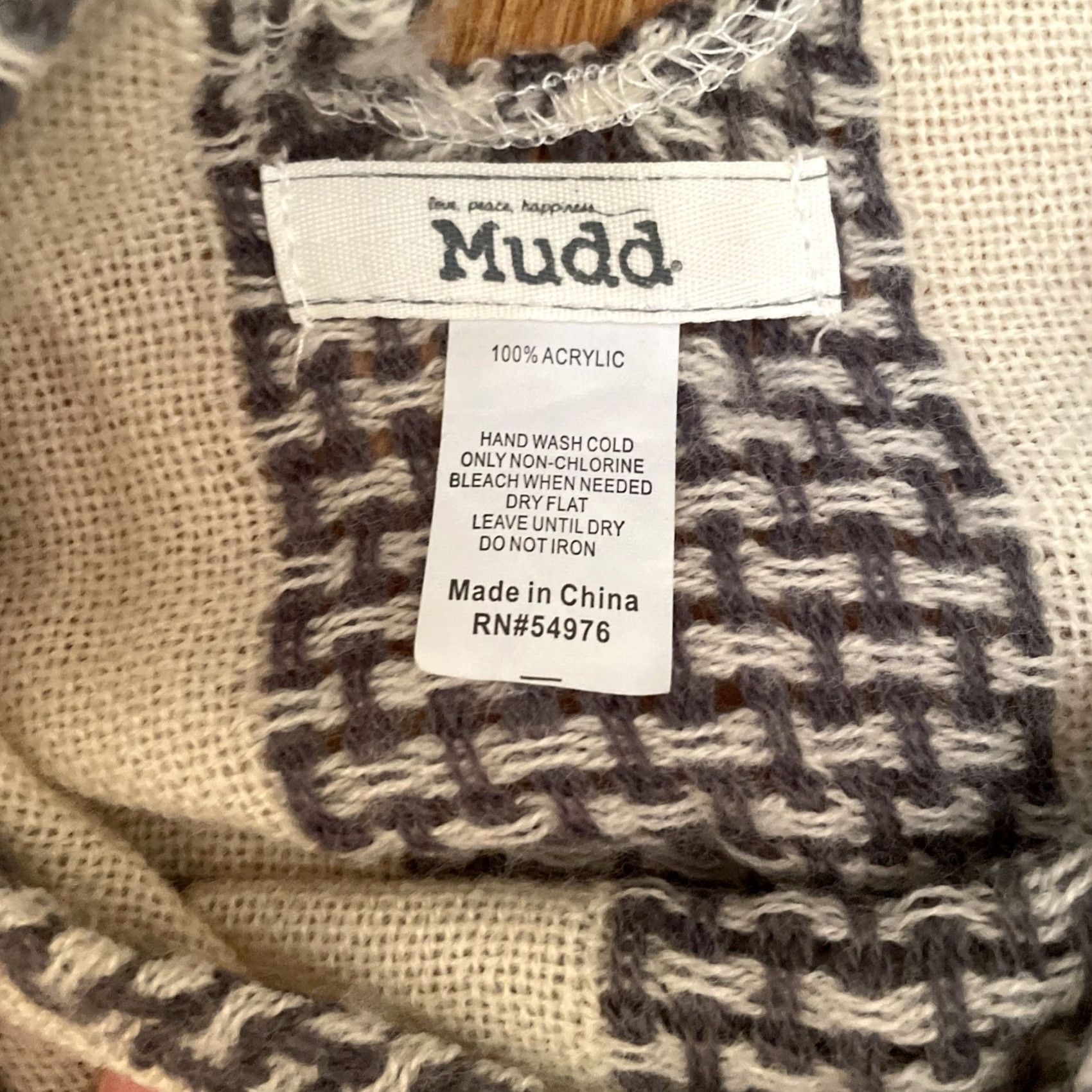 Vintage VINTAGE Mudd Y2K Grey Boho AZTEC Fringe Ivory Diamond Striped Poncho Fringed One Size Women Pullover Knit Scarf Size ONE SIZE - 6 Thumbnail