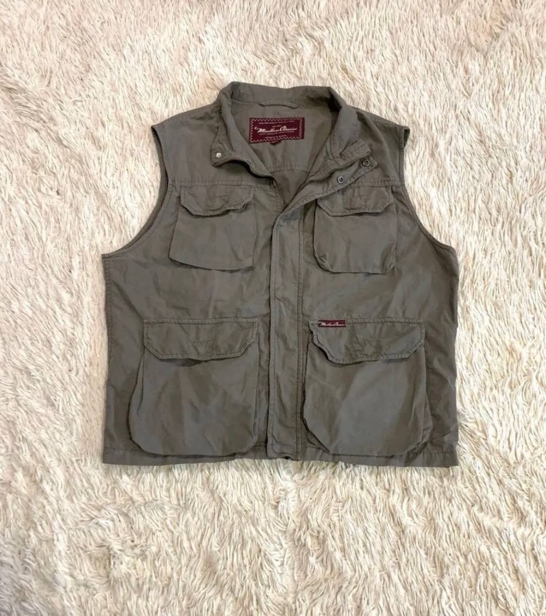 image of Vintage Marlboro Tactical Cargo Vest in Green Olive, Men's (Size Large)