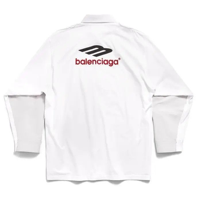Balenciaga o1w1db11225 3B Sports Icon Hybrid Shirt Oversized in White Size M / US 6-8 / IT 42-44 - 2 Thumbnail