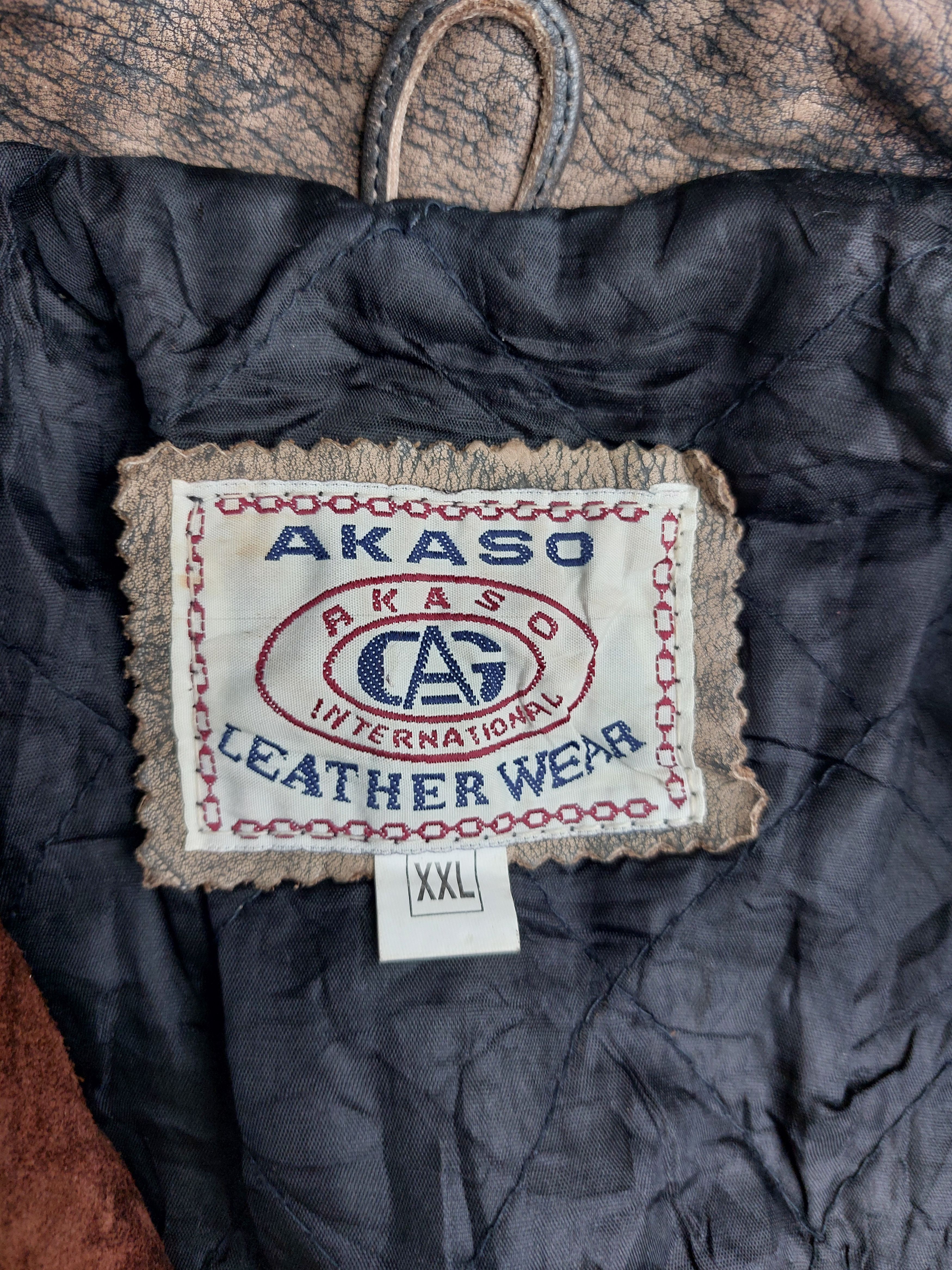 Vintage Akaso Vintage Fringed Leather Jacket Double Breasted Size US XL / EU 56 / 4 - 13 Thumbnail