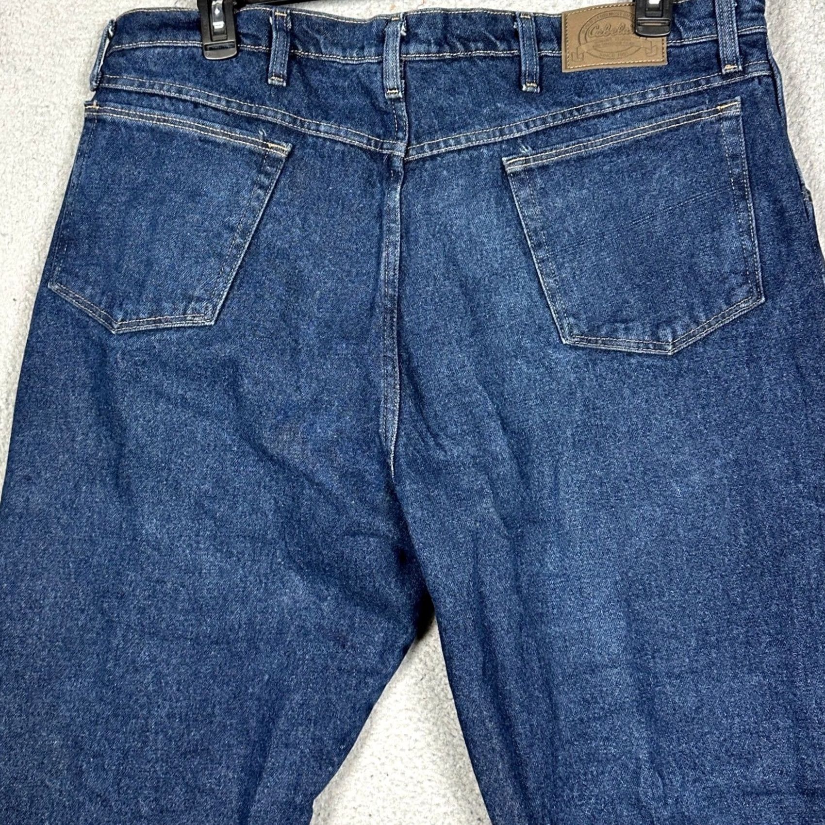 Vintage Cabelas Mens Jeans 40X34 Blue Roughneck Fleece Lined Straight Leg 5 Pocket Denim Size US 40 / EU 56 - 3 Thumbnail