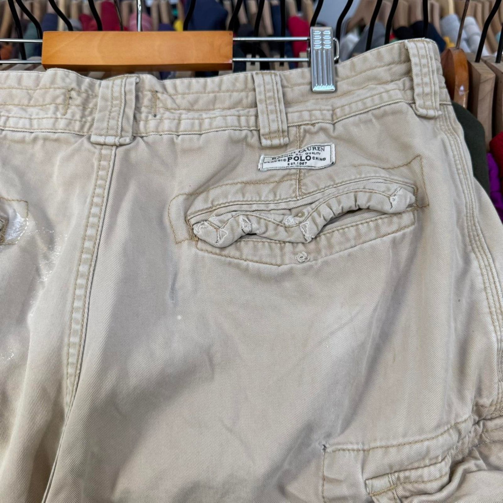 Polo Ralph Lauren Vintage 90s Polo Ralph Lauren Distressed Cargo Shorts Preppy Size US 37 - 7 Thumbnail
