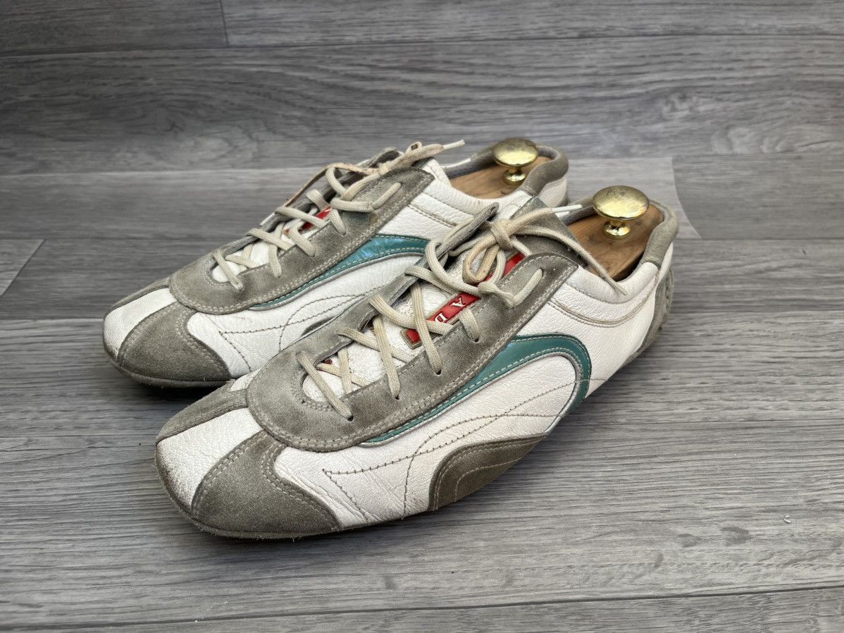 Prada montecarlo white low top sneakers uk 9.5