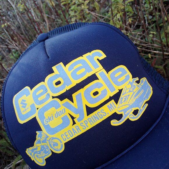Vintage DS Vintage Cedar Cycle Ski-Doo Suzuki Snap Trucker Hat Cap Size ONE SIZE - 2 Thumbnail