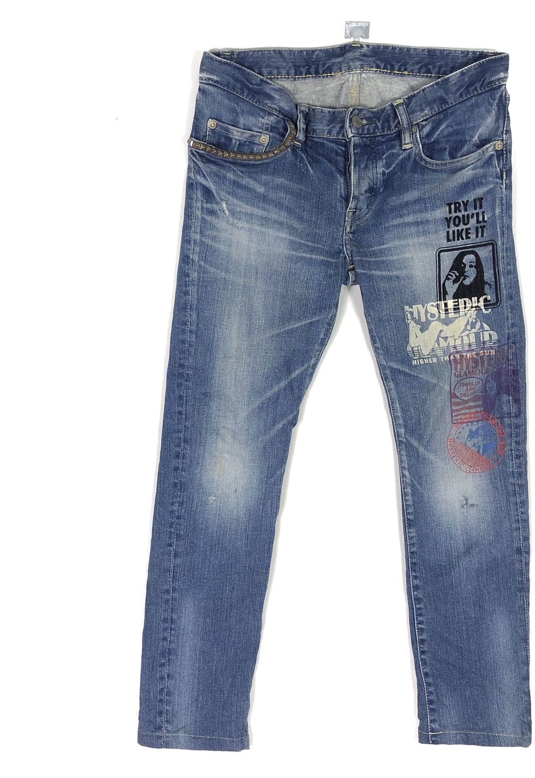 Hysteric Glamour RARE🔥VINTAGE HYSTERIC JEANS PRINTED SMALL SKINNY FIT Size 30" / US 8 / IT 44 - 4 Thumbnail