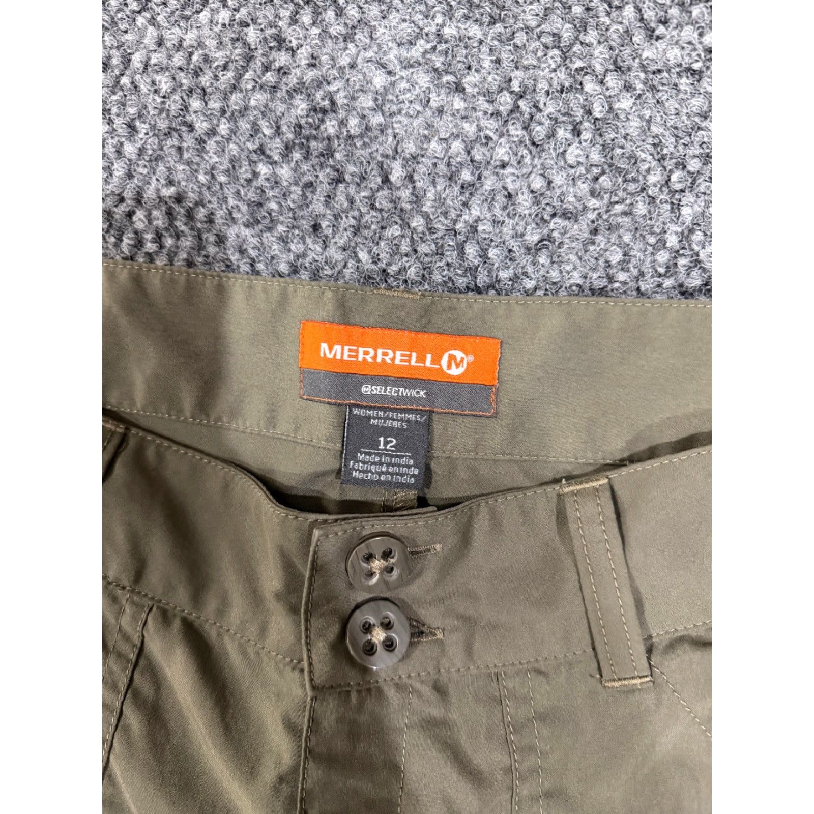 Merrell Merrell Shorts Womens 12 Green Hiking Outdoor Lightweight Performance Cargo Shirt Pants? Size 34" / US 12 / IT 48 - 3 Thumbnail