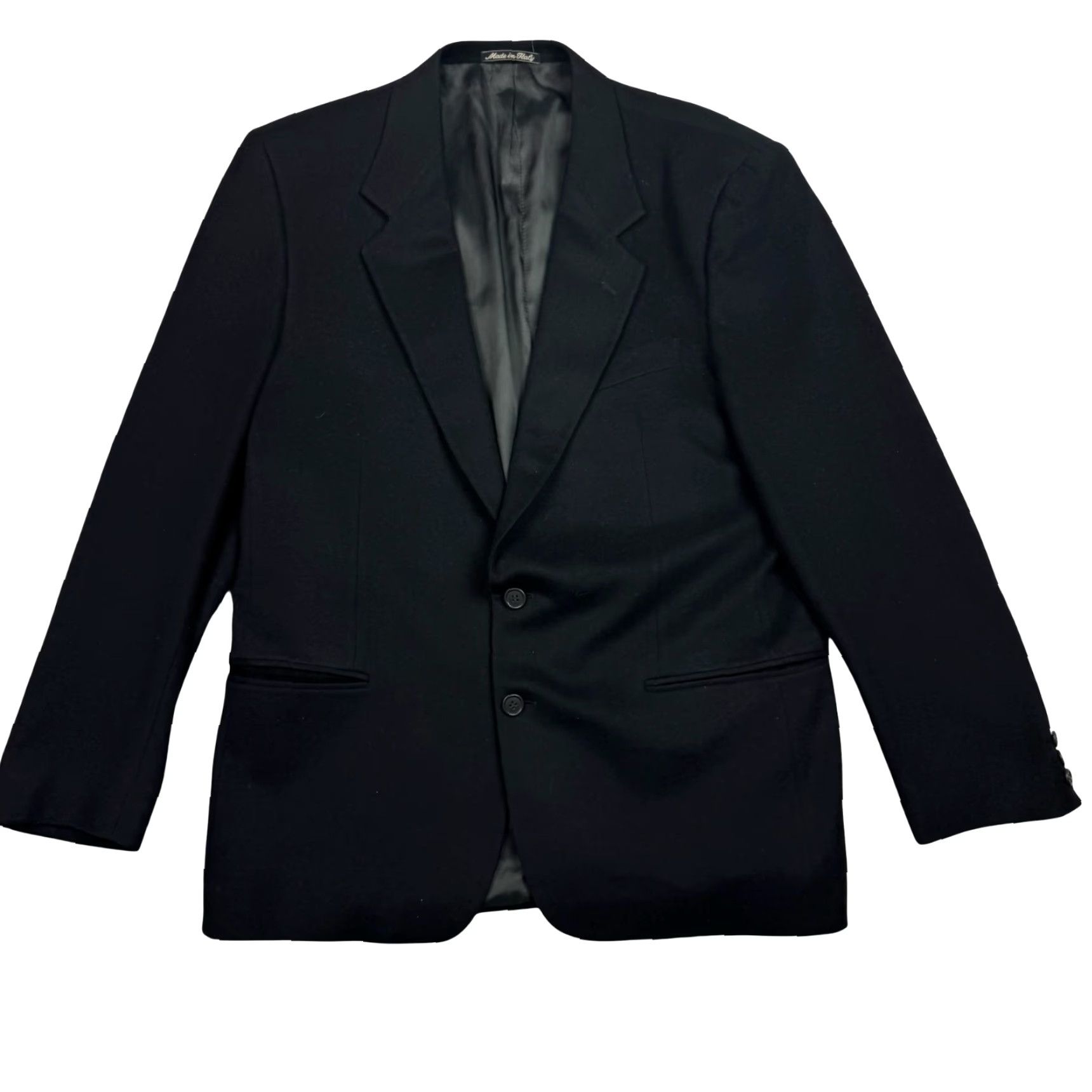 Valentino VINTAGE Valentino Blazer Black 42R Wool 2-Button Single-Breasted Mens Jacket Size 42R - 2 Thumbnail