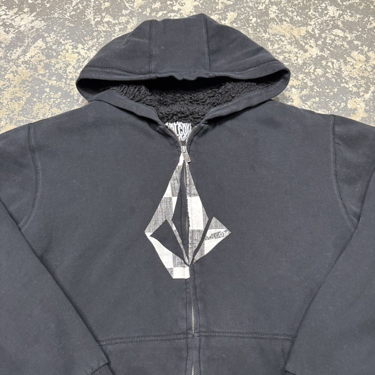 Volcom Vintage Volcom Furry Fuzzy Black Graphic 90s Zip Up Hoodie Size US L / EU 52-54 / 3 - 9 Thumbnail