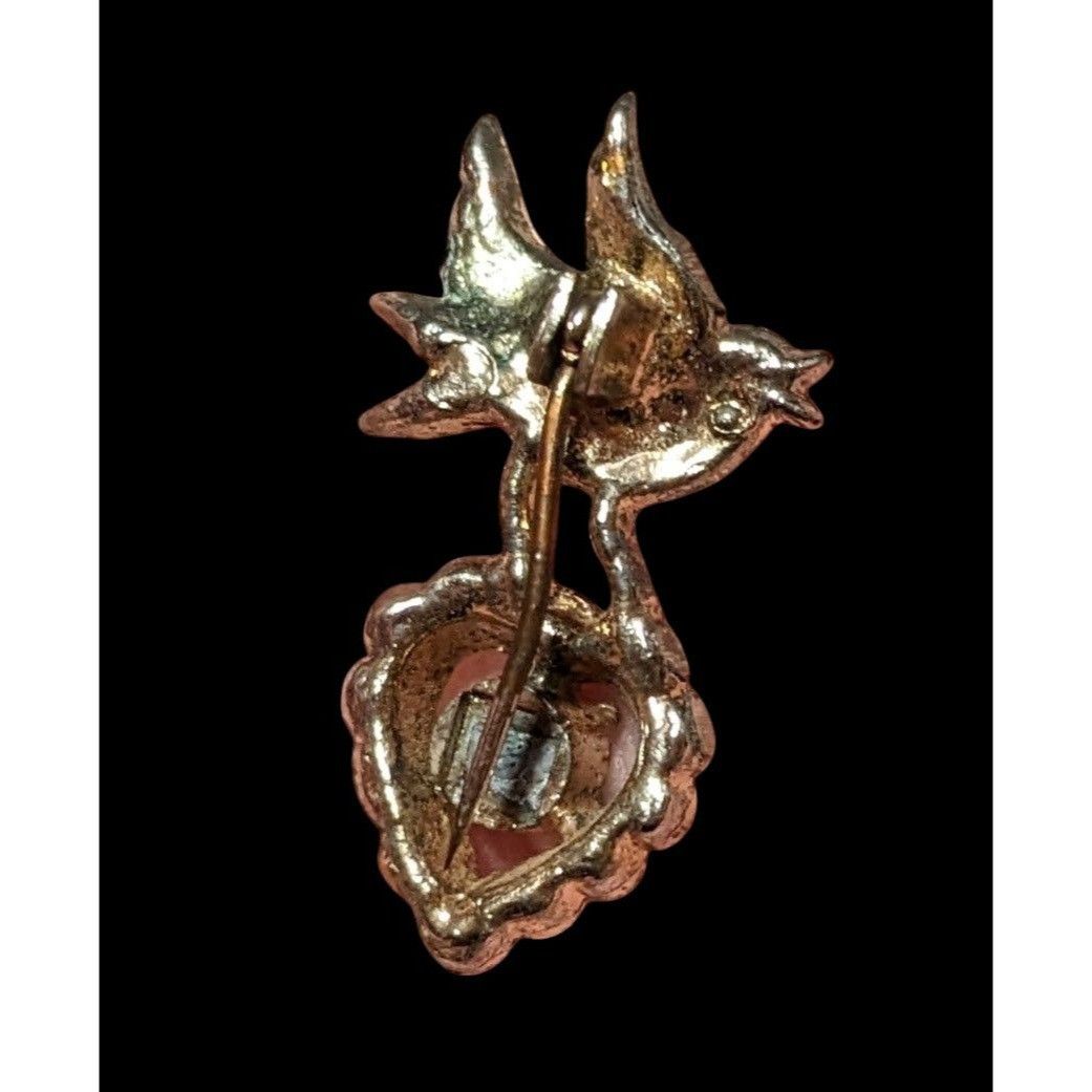 Other Vintage Rhinestone Bird Carrying Heart Brooch Size ONE SIZE - 2 Thumbnail