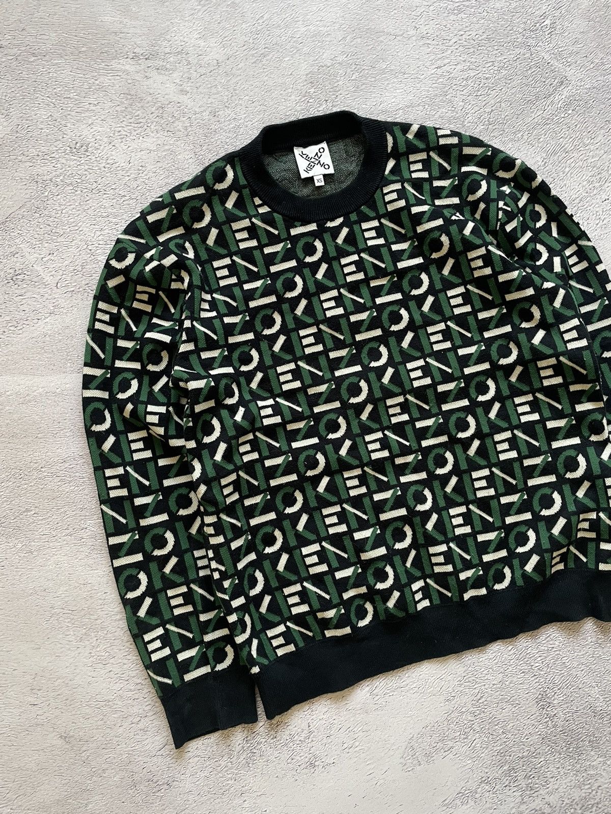 Kenzo Vintage! Kenzo Paris Sweater Luxury AOP Monogram Logo Size US XS / EU 42 / 0 - 2 Thumbnail