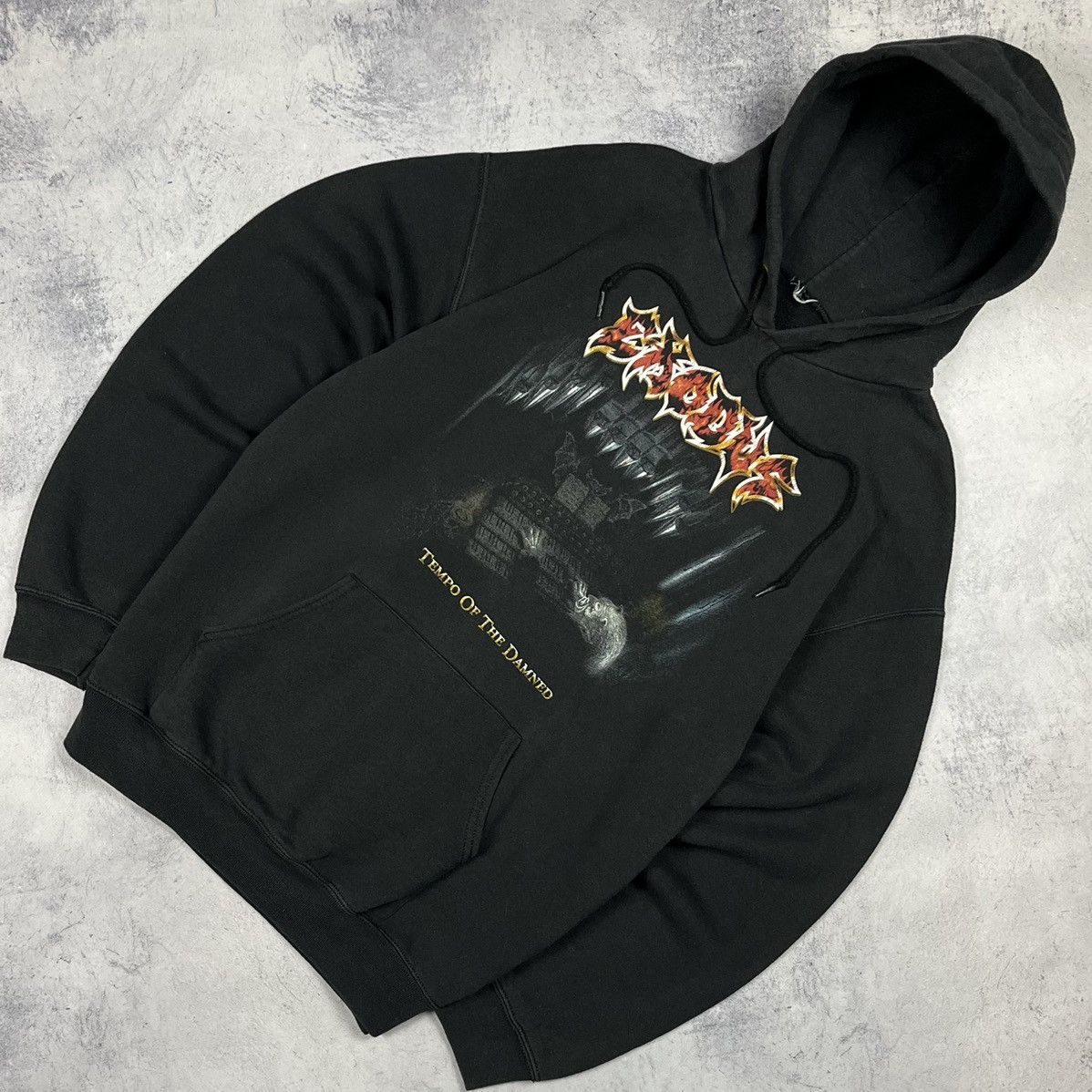 image of Band Tees x Rock Band Vintage Exodus Tempo Of The Damned Rock Band Tour Hoodie 2004 in Black (Size 