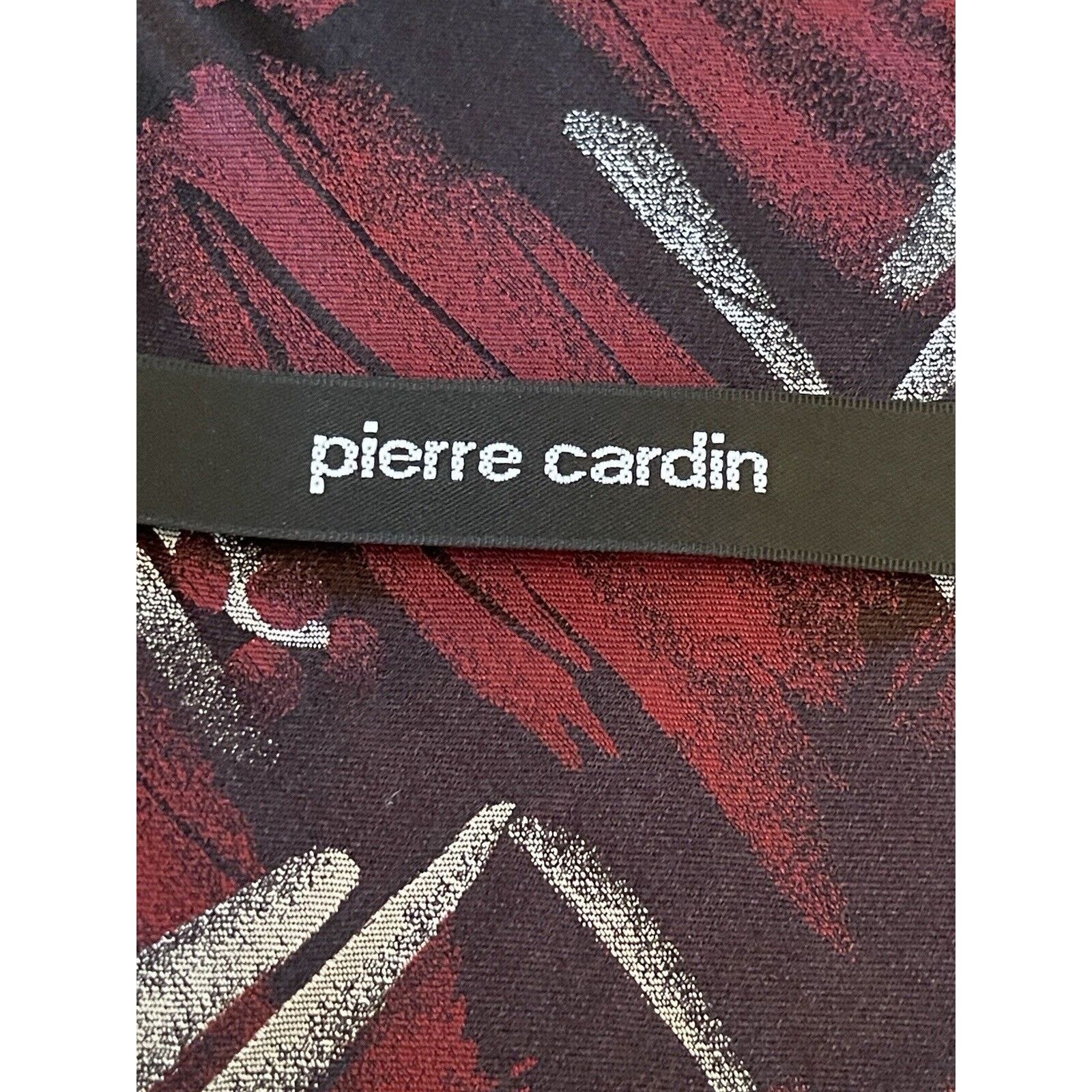 Pierre Cardin Pierre Cardin Burgundy Black Gray 100% Silk Made In China Size ONE SIZE - 8 Thumbnail