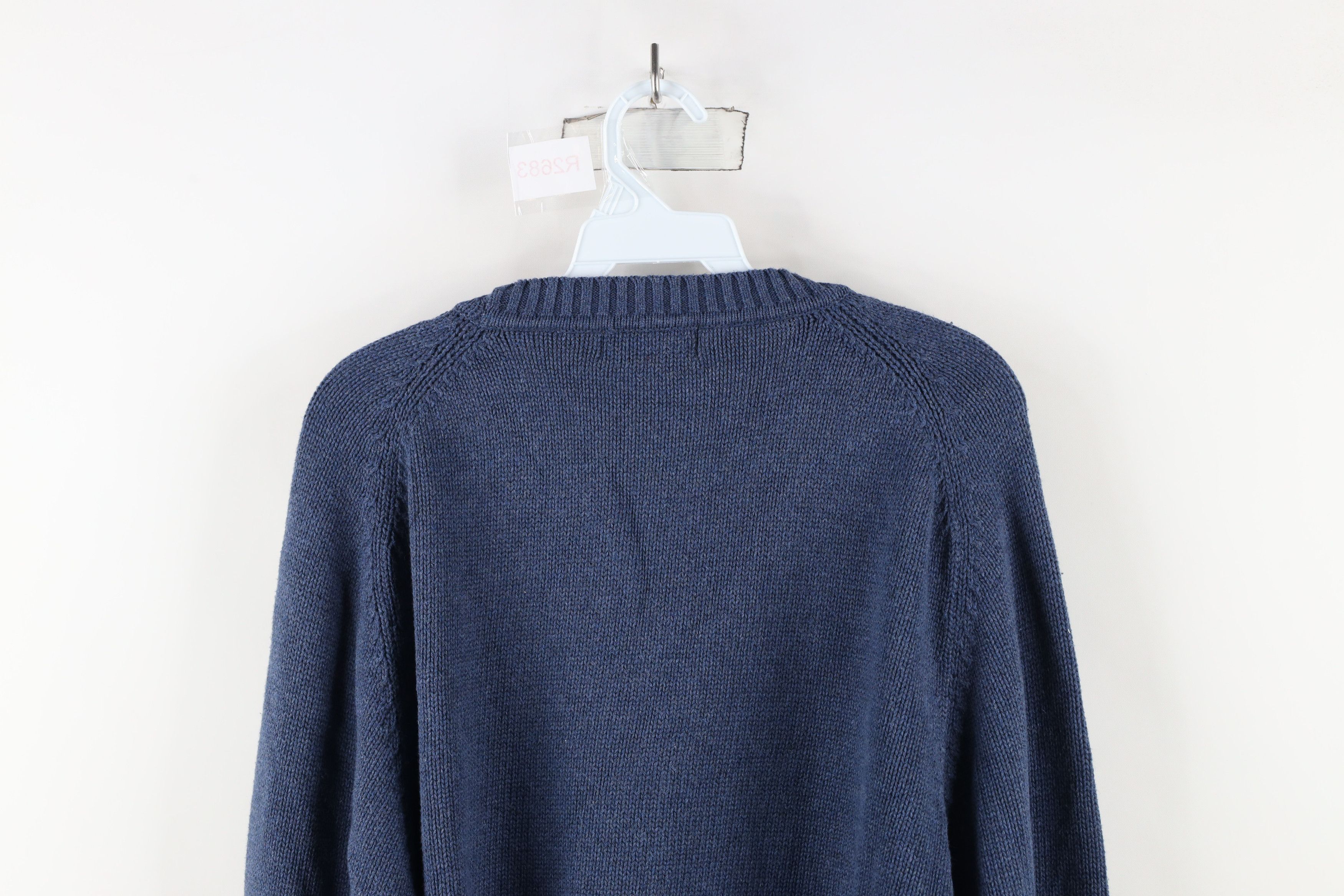 Vintage Vintage 90s Streetwear Cotton Knit Crewneck Sweater Blue Size US XL / EU 56 / 4 - 7 Thumbnail
