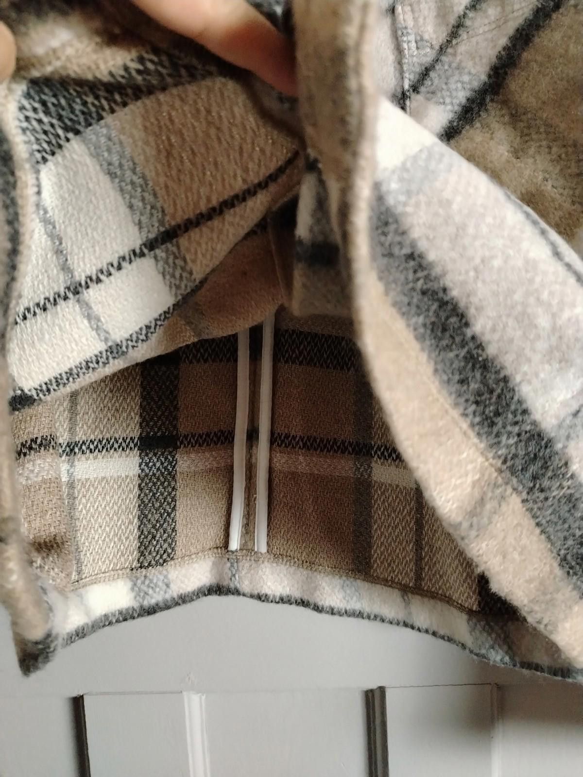 George Women's Check Shacket Size 8-10 Small Beige Plaid Cropped Size M / US 6-8 / IT 42-44 - 6 Thumbnail