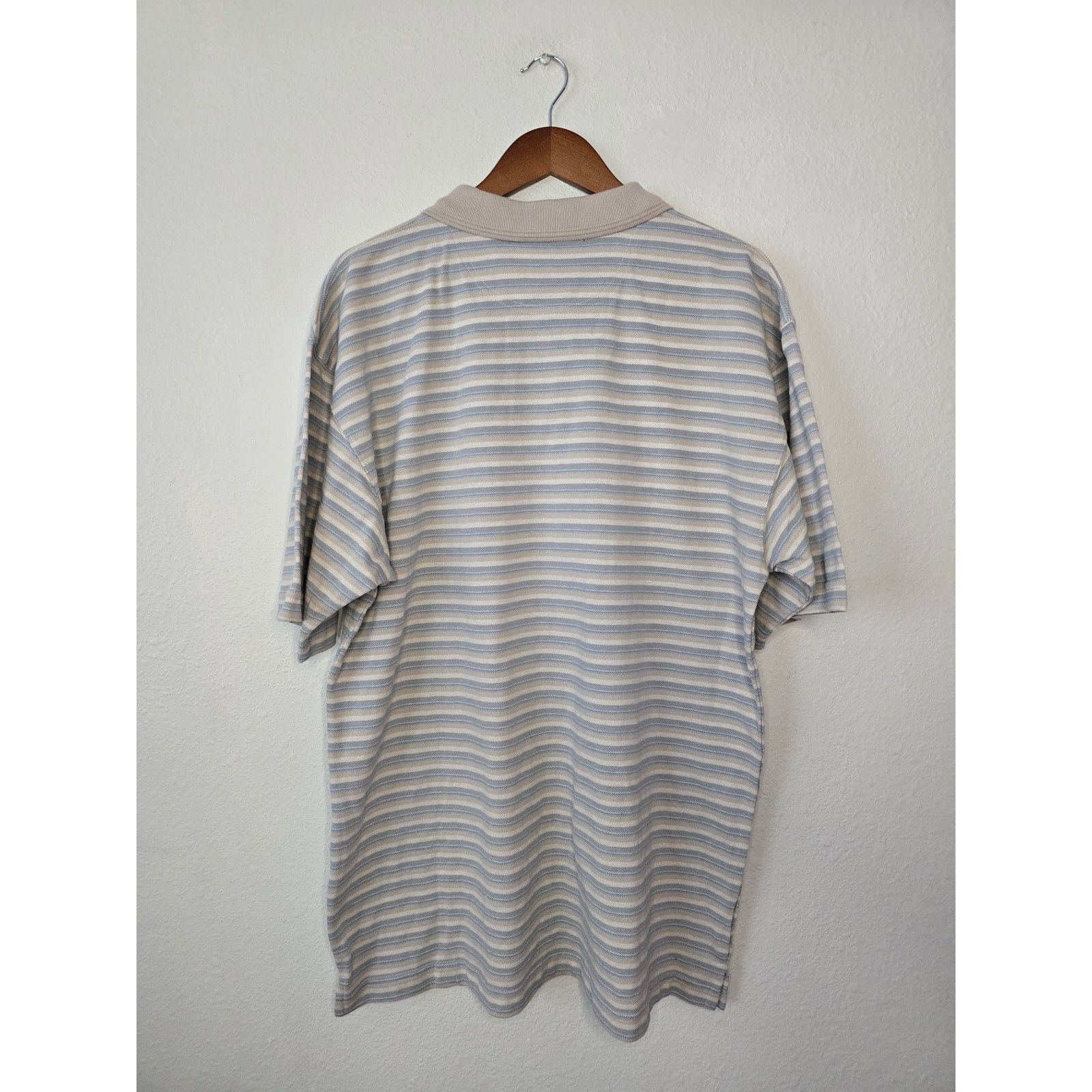 Van Heusen Vintage Van Heusen Polo Striped Beige XL Over Easy Shirt Size US XL / EU 56 / 4 - 5 Thumbnail