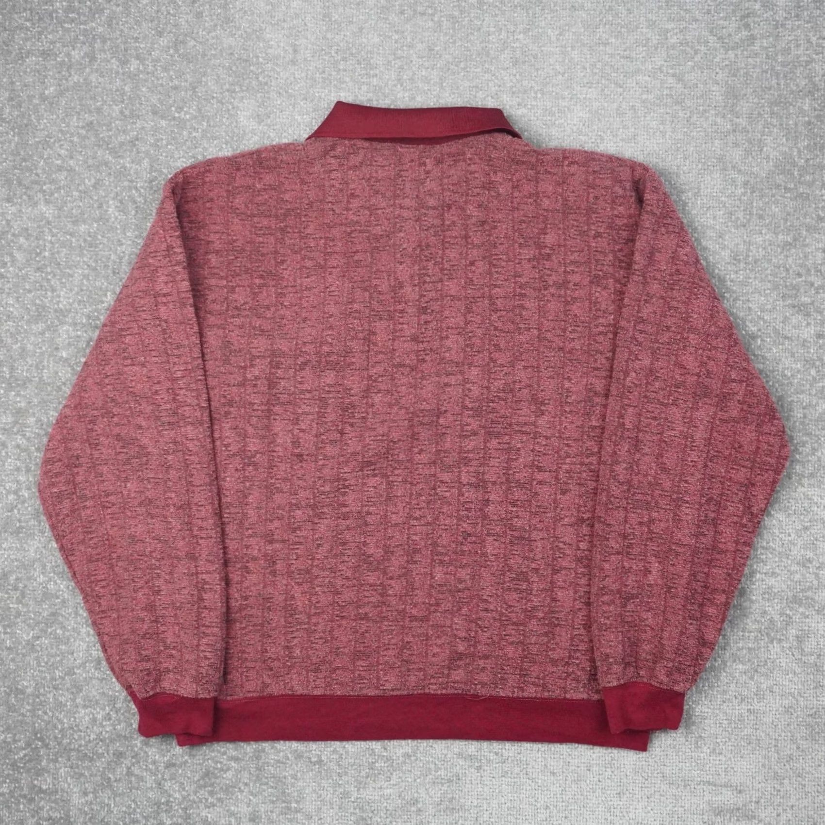 Blair VINTAGE John Blair Shirt Mens Large Retrob Burgundy Collared Button-Up Geometric Long Sleeve Casual Seasonal Clothing Size US L / EU 52-54 / 3 - 2 Thumbnail