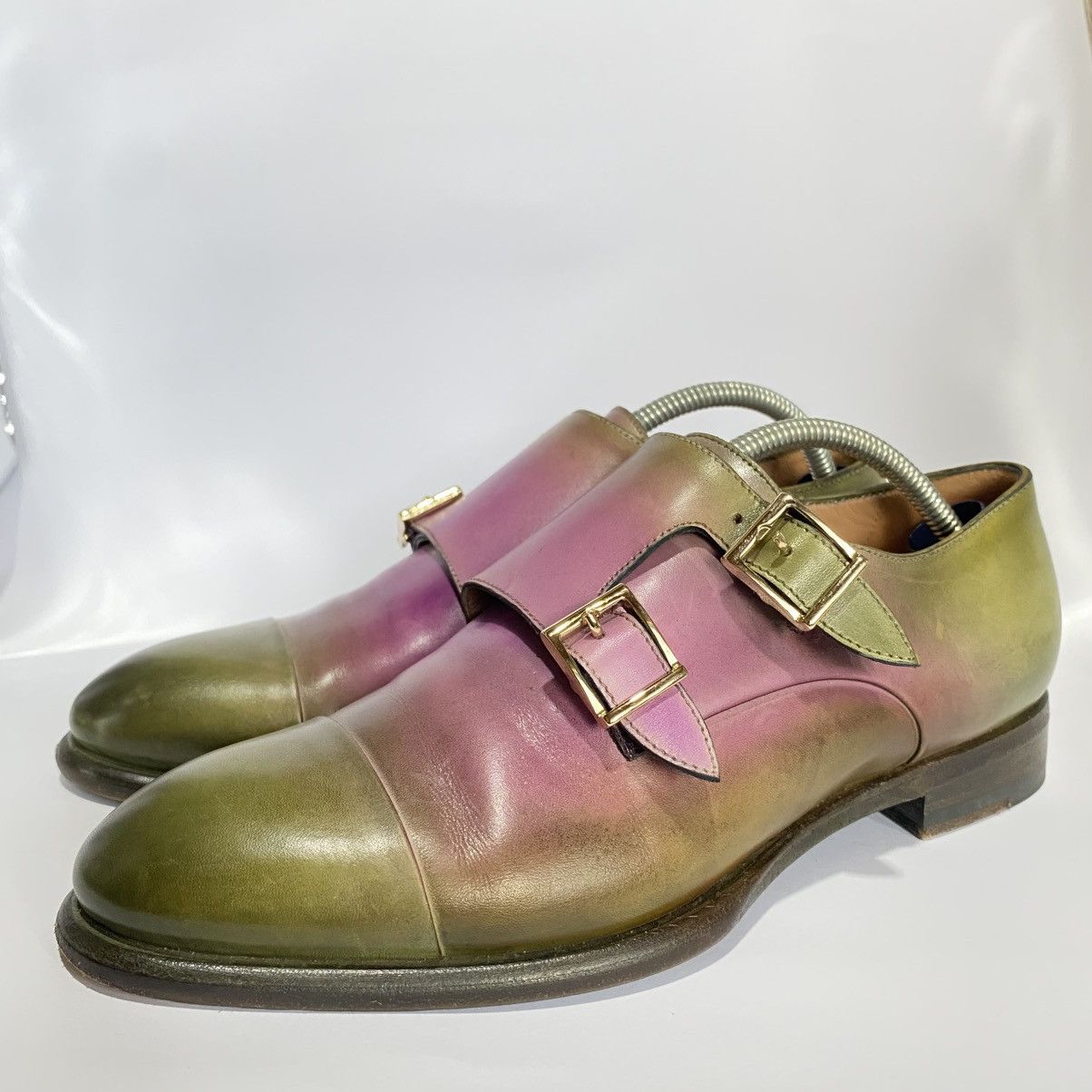 Santoni × Vintage Santoni Gradiend Double monk strap leather shoes Size US 5 / IT 35 - 2 Thumbnail