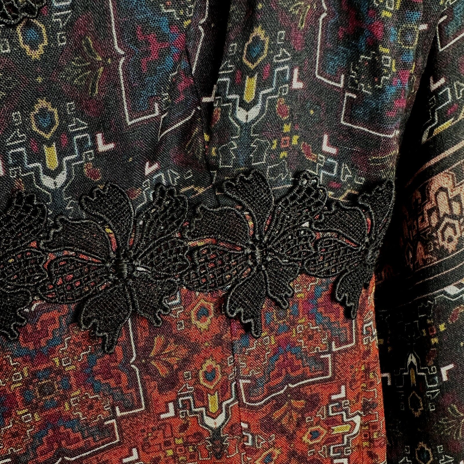 Other Line & Dot Black Rust Aztec Lace Slit Maxi Cold Shoulder M Size M / US 6-8 / IT 42-44 - 8 Thumbnail