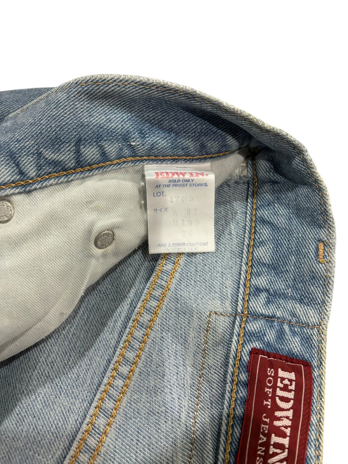 Edwin × Japanese Brand Vintage Y2k Edwin Soft Jeans Faded Straight Cut Jeans Size US 36 / EU 52 - 7 Thumbnail