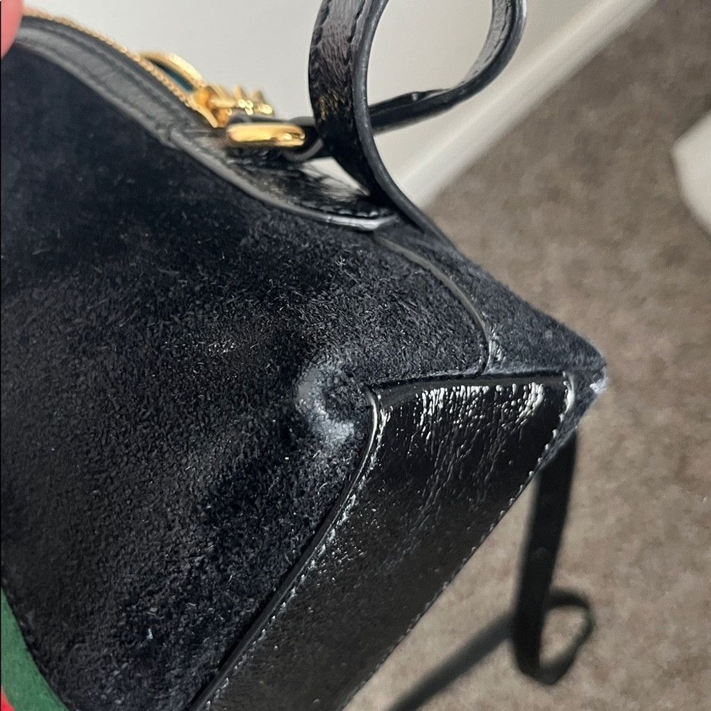 Gucci Gucci Ophidia Black Leather Suede Shoulder Bag Size ONE SIZE - 11 Thumbnail