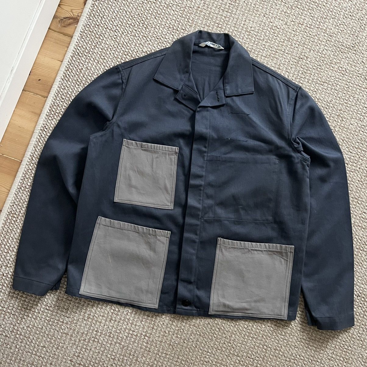 Vintage Herringbone vintage patchwork pockets french work jacket Size US L / EU 52-54 / 3 - 1 Thumbnail
